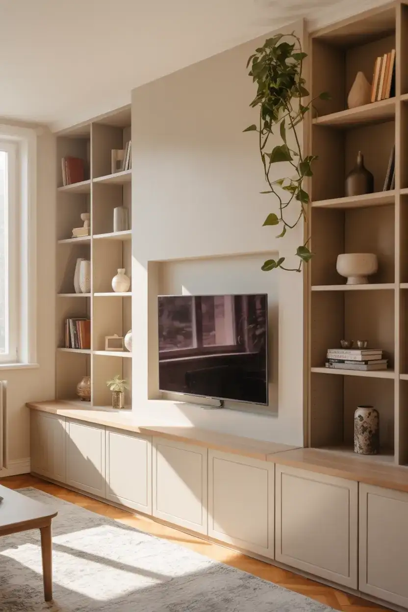 Built-In Shelves with a TV Niche 2