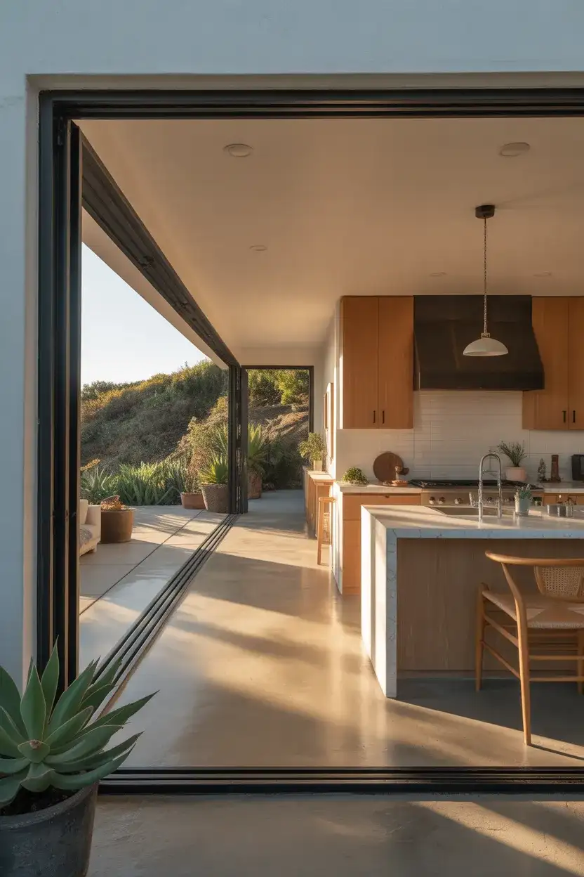 California Indoor-Outdoor Flow Kitchen 1