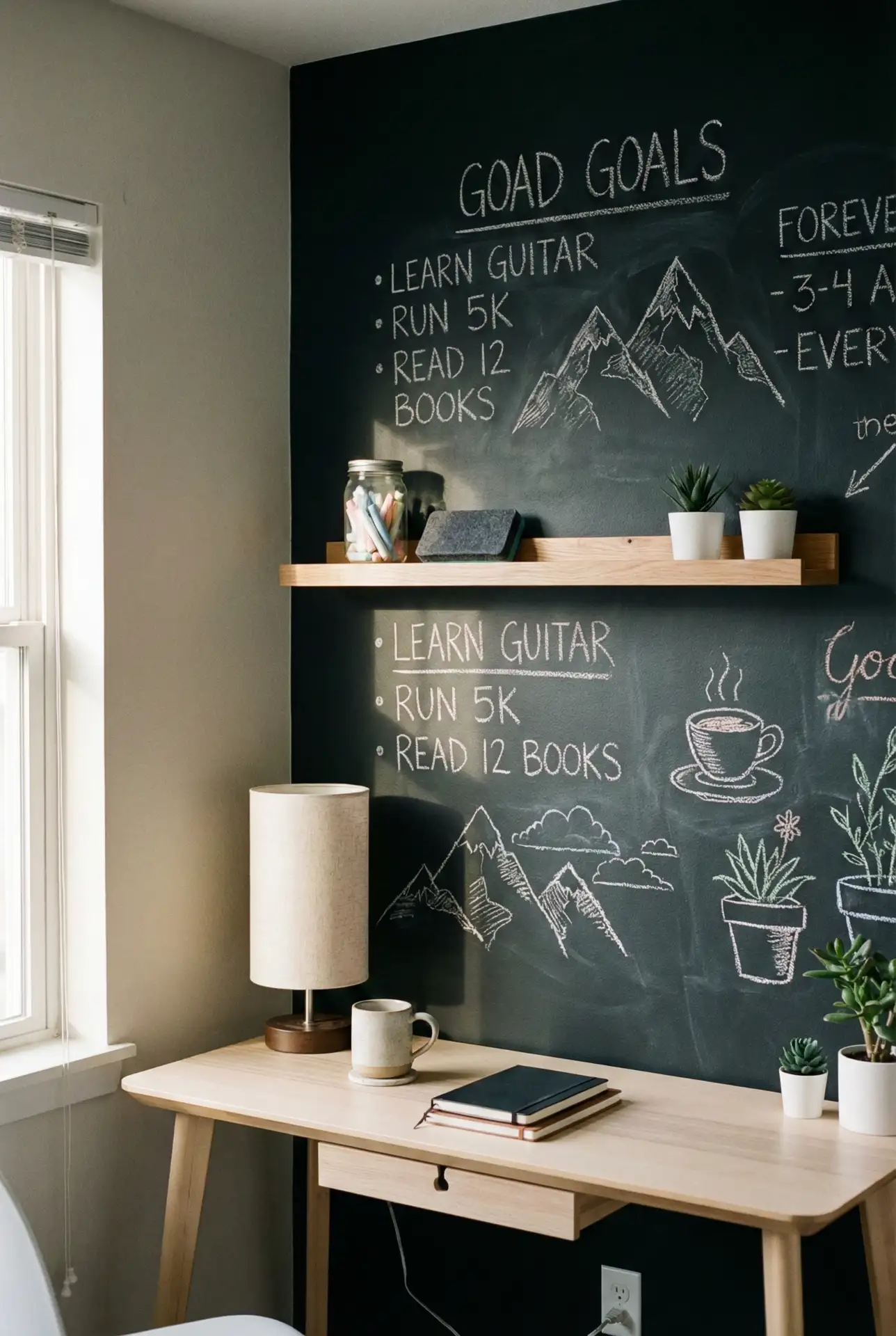 Chalkboard or Cork Board Organization Wall 2