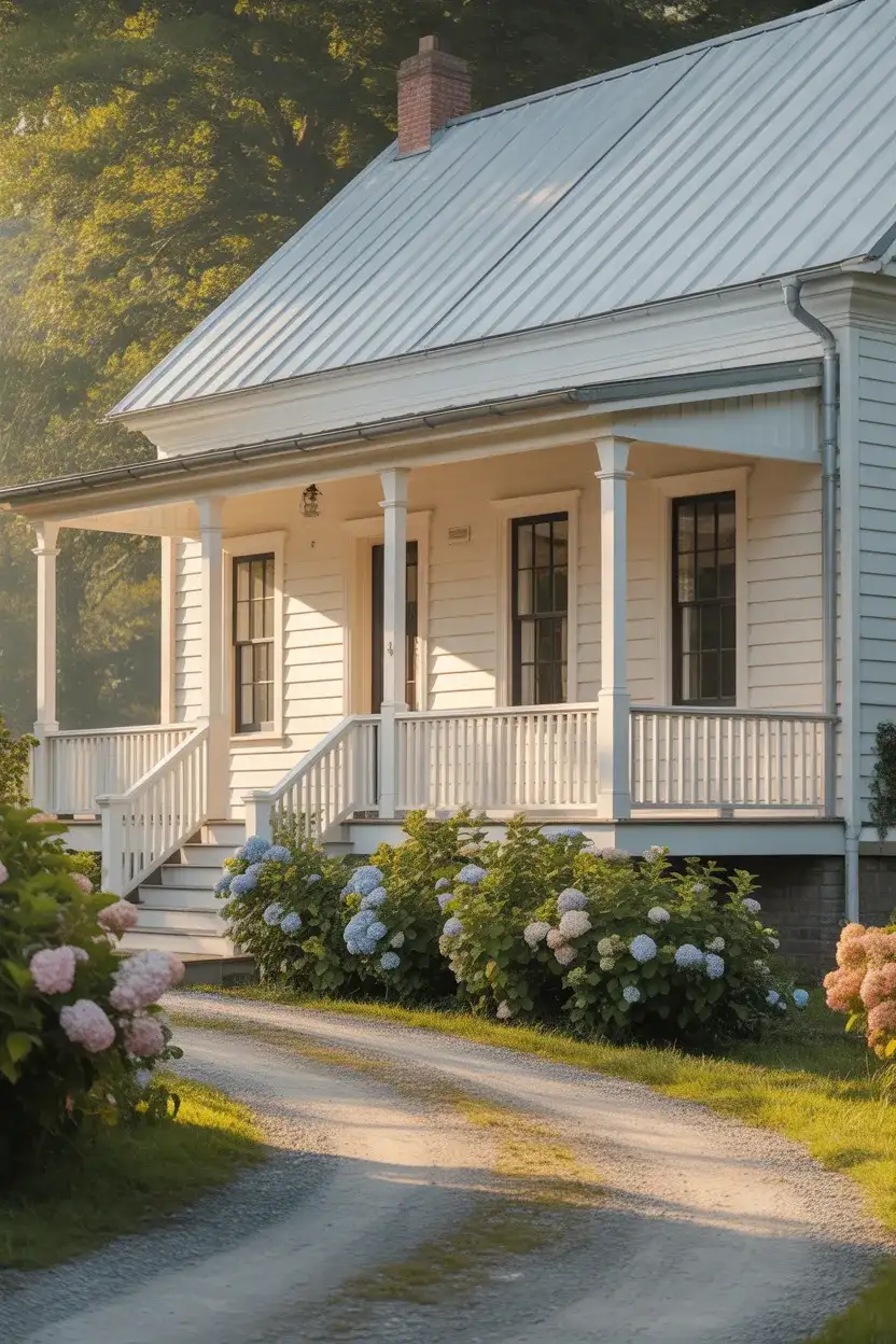 Classic White Farmhouse with Black Accents 2