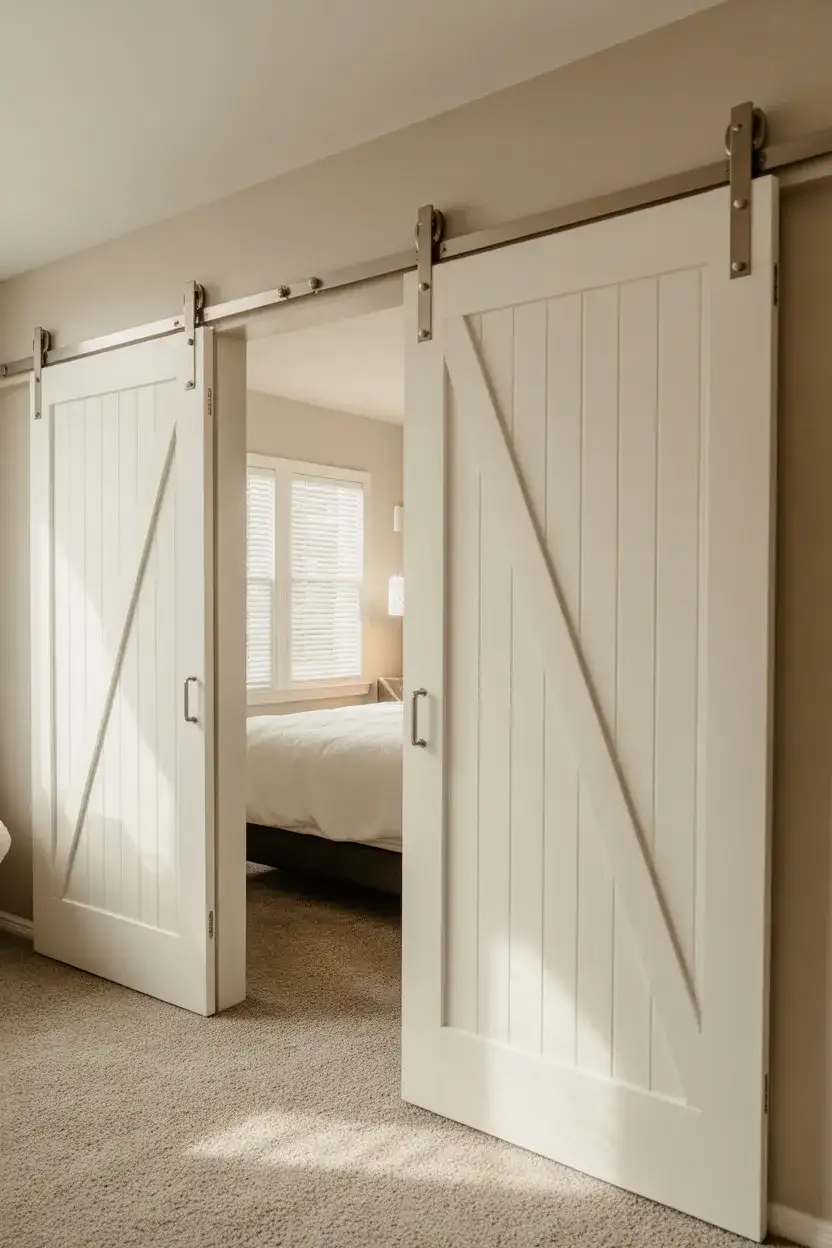 Closet Barn Door to Replace Awkward Bi-Fold Panels 2