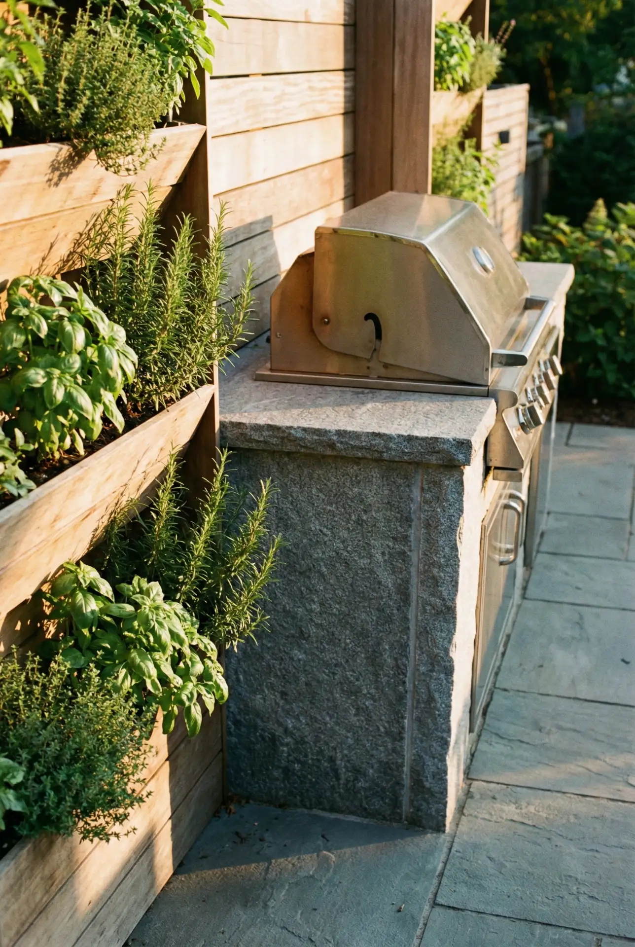 Compact Patio Kitchen with Built-In Grill Station 1
