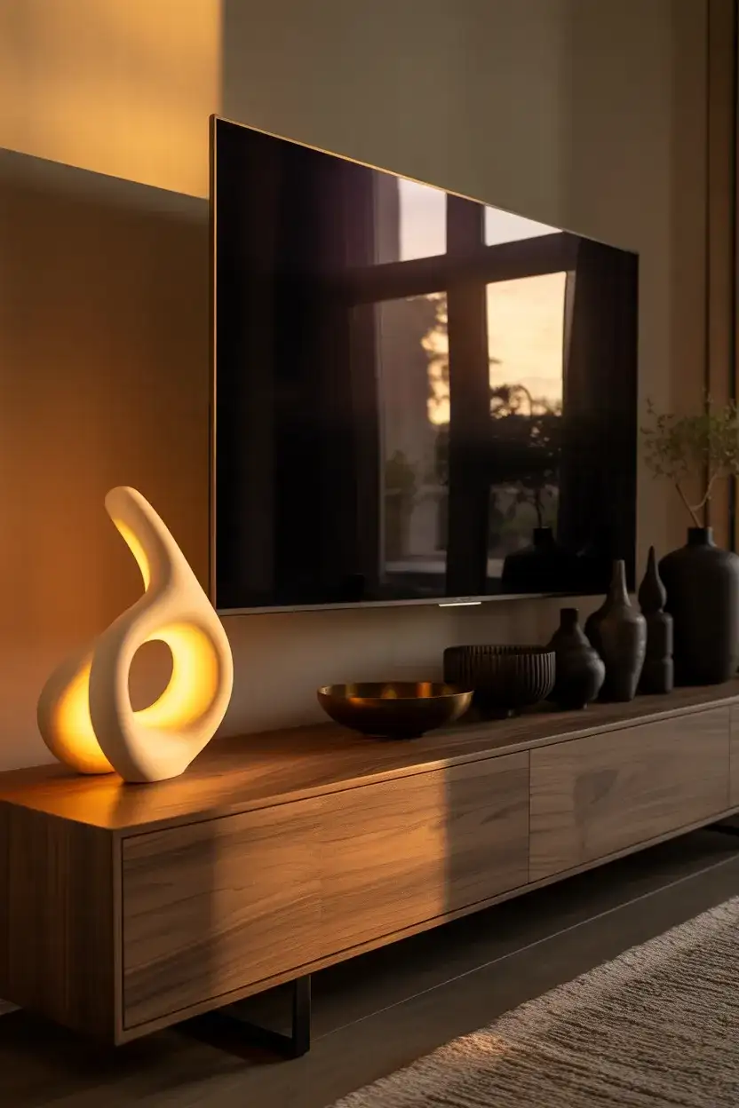 Console With Statement Lamp and Layered Lighting 1
