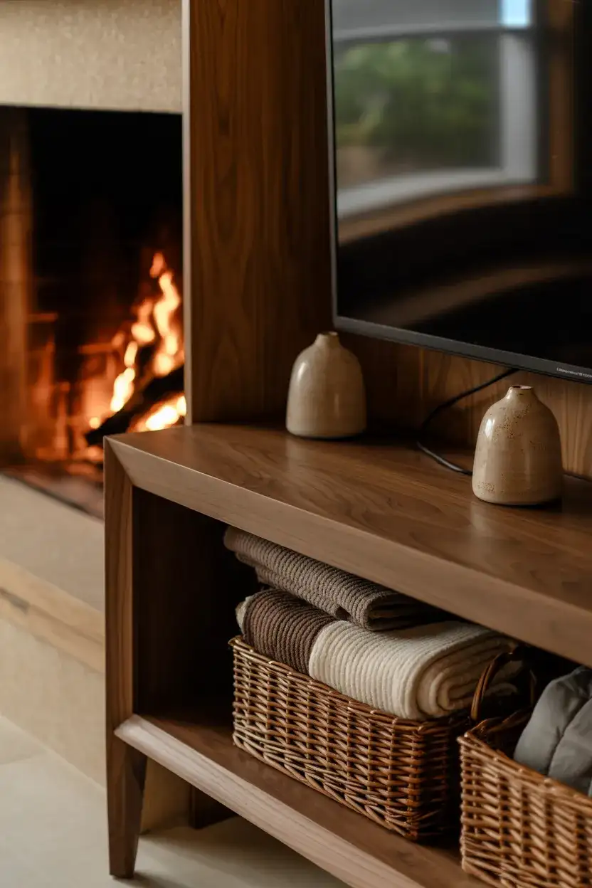 Console by the Fireplace With Cozy Symmetry 2