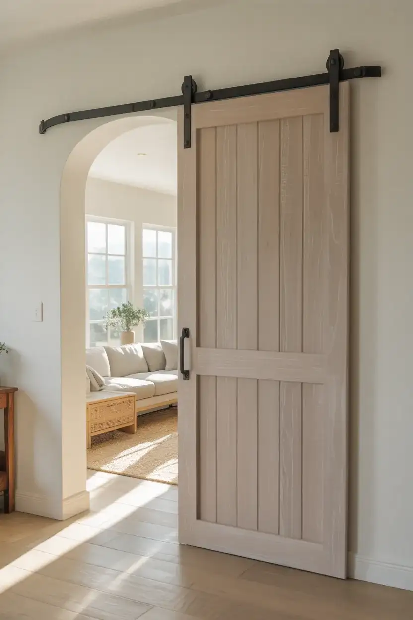 Corner Barn Door for Tight Transitional Spaces 2