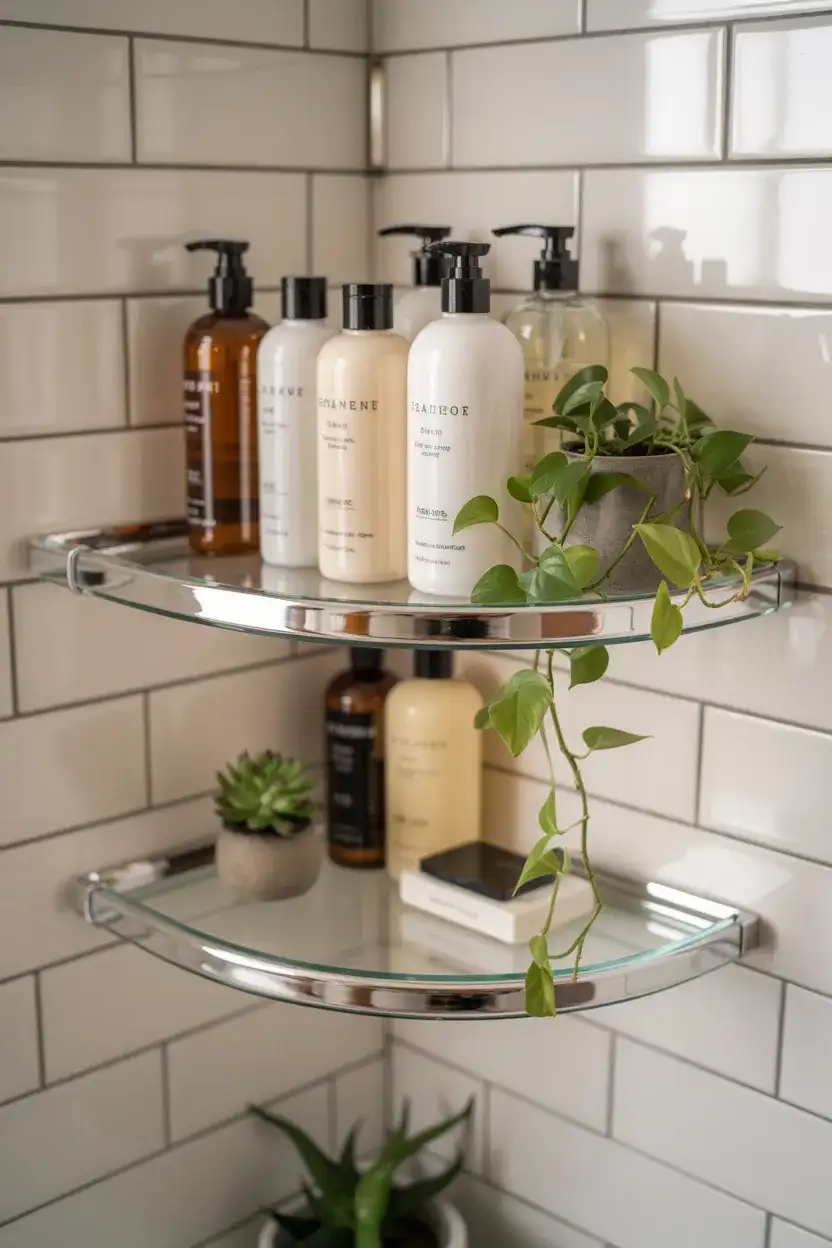 Corner Floating Glass Shelves 1