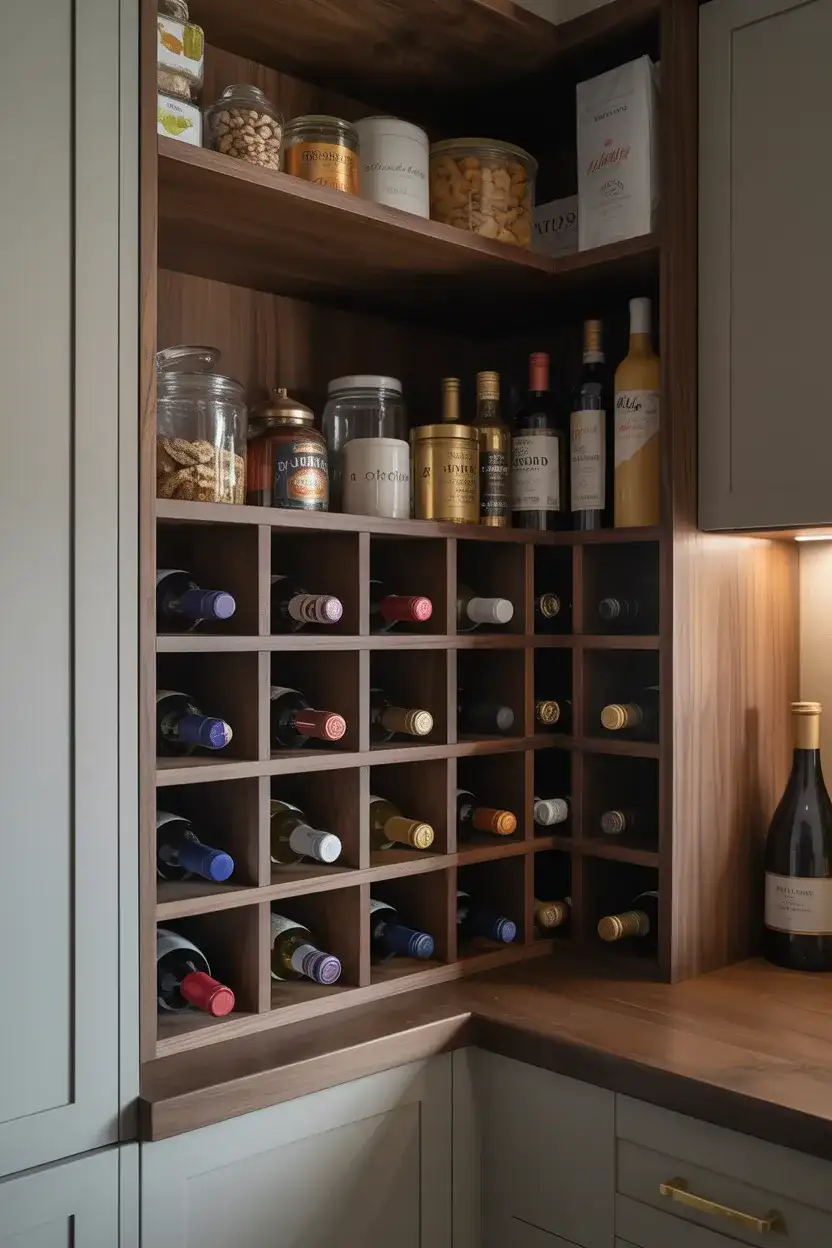 Corner Pantry with Integrated Wine Rack 1