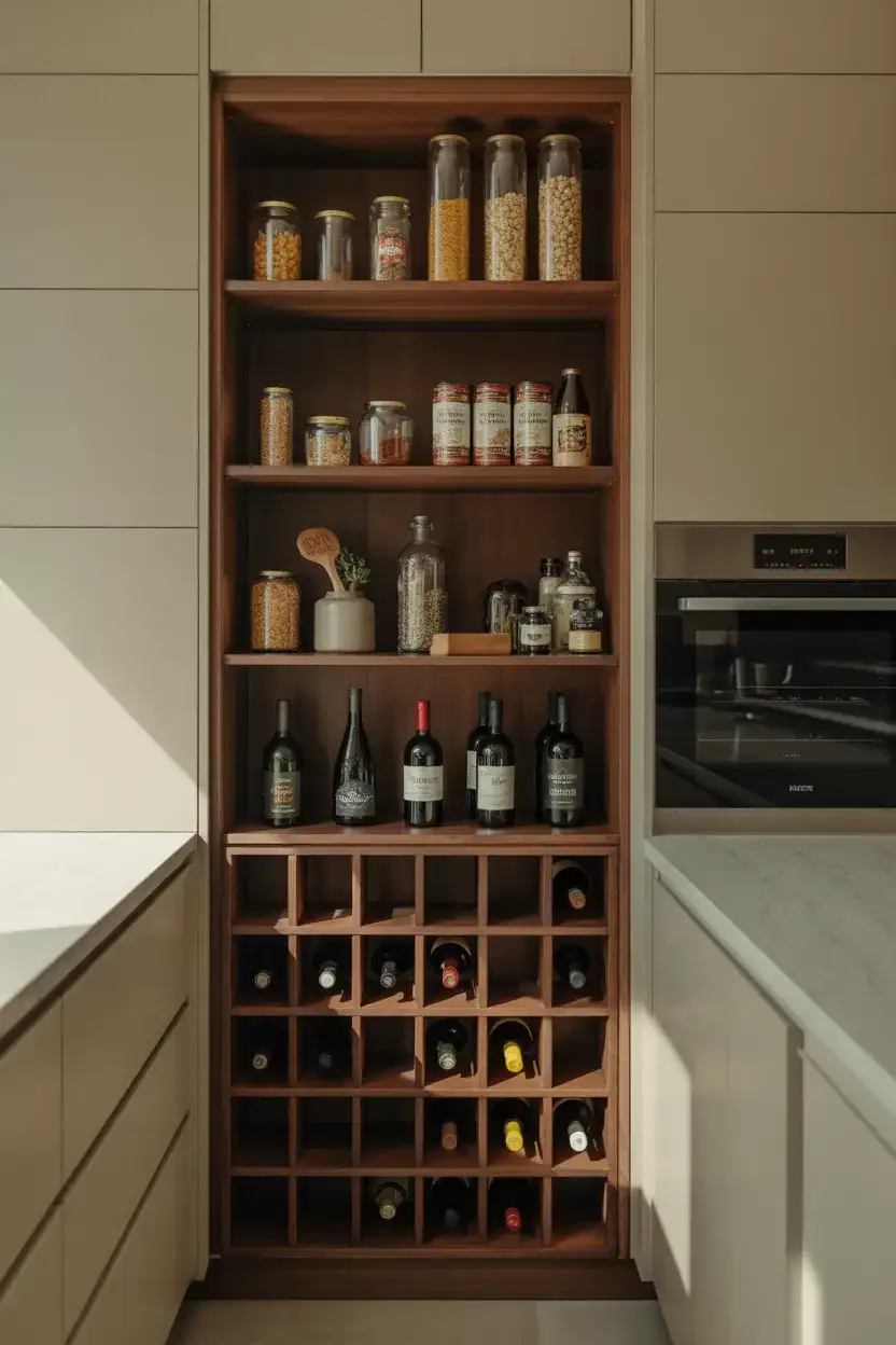 Corner Pantry with Integrated Wine Rack 2