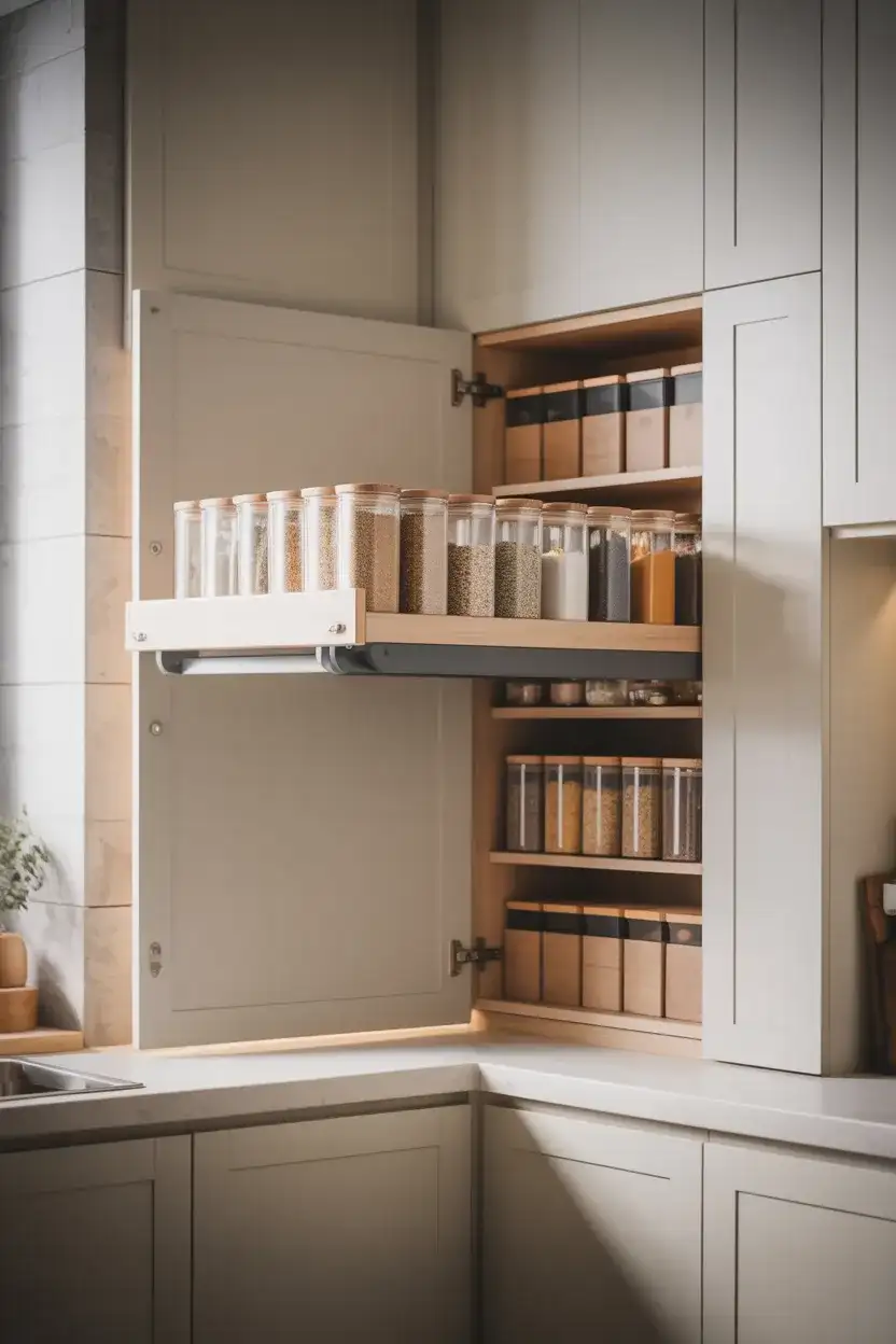 Corner Pantry with Pull-Down Shelves 1