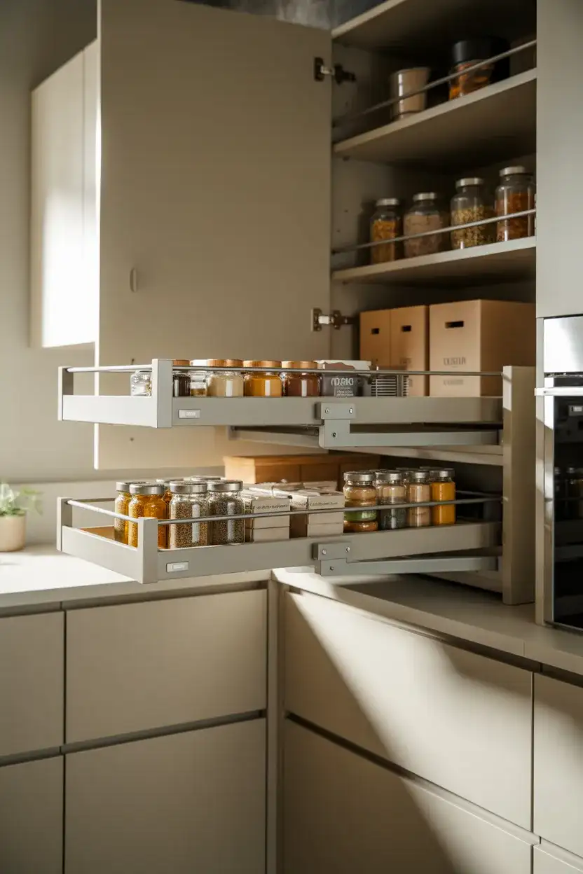 Corner Pantry with Pull-Down Shelves 2