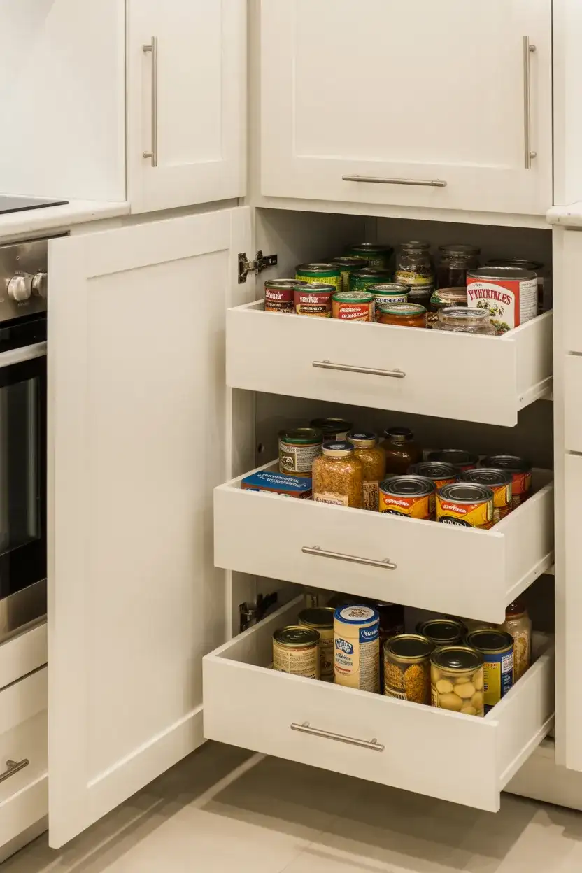 Corner Pantry with Pull-Out Drawers 2