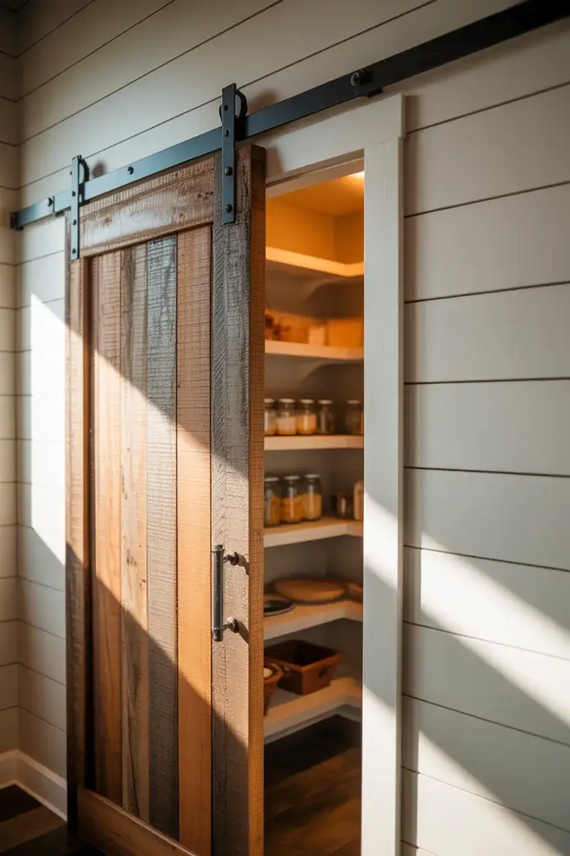 Corner Pantry with Sliding Barn Door 2