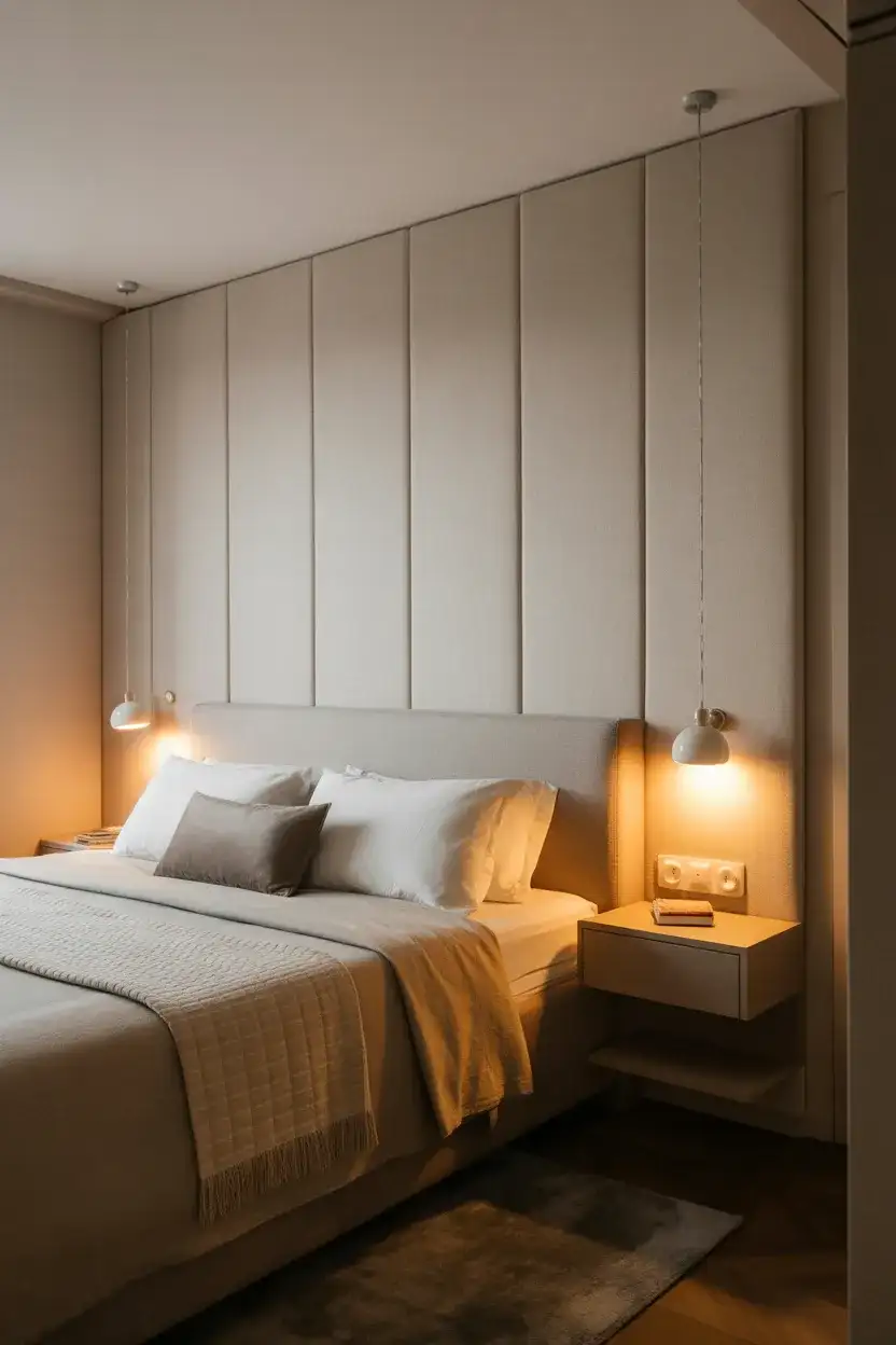 Couples Cozy Headboard With Integrated Lighting 2