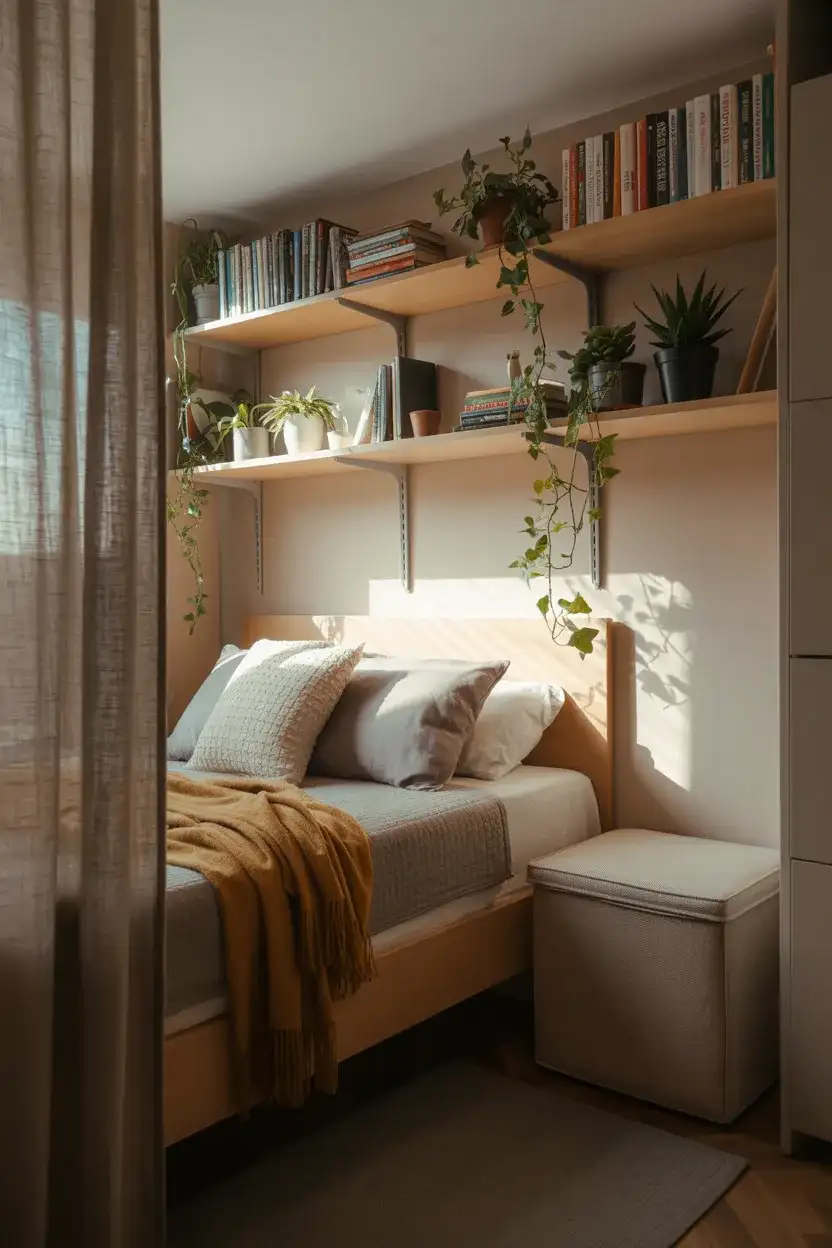 Cozy Apartment Bedroom with Smart Storage Solutions 2