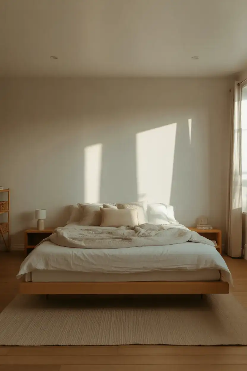Cozy Simple Platform Bed on Rug 2