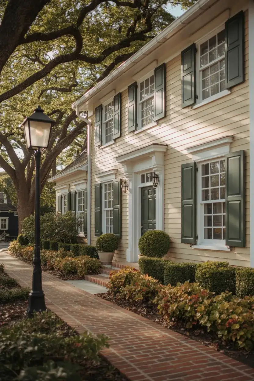 Cream with Green Shutters 1