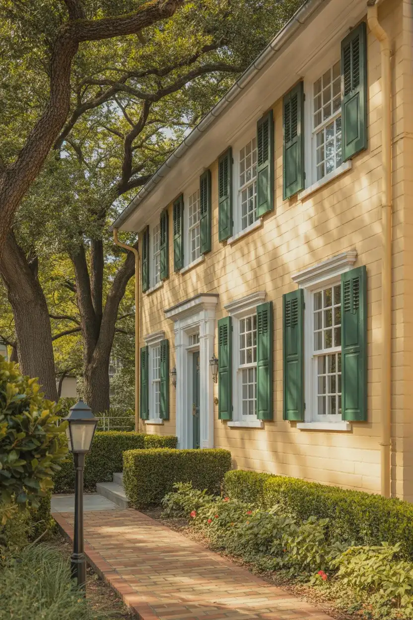 Cream with Green Shutters 2
