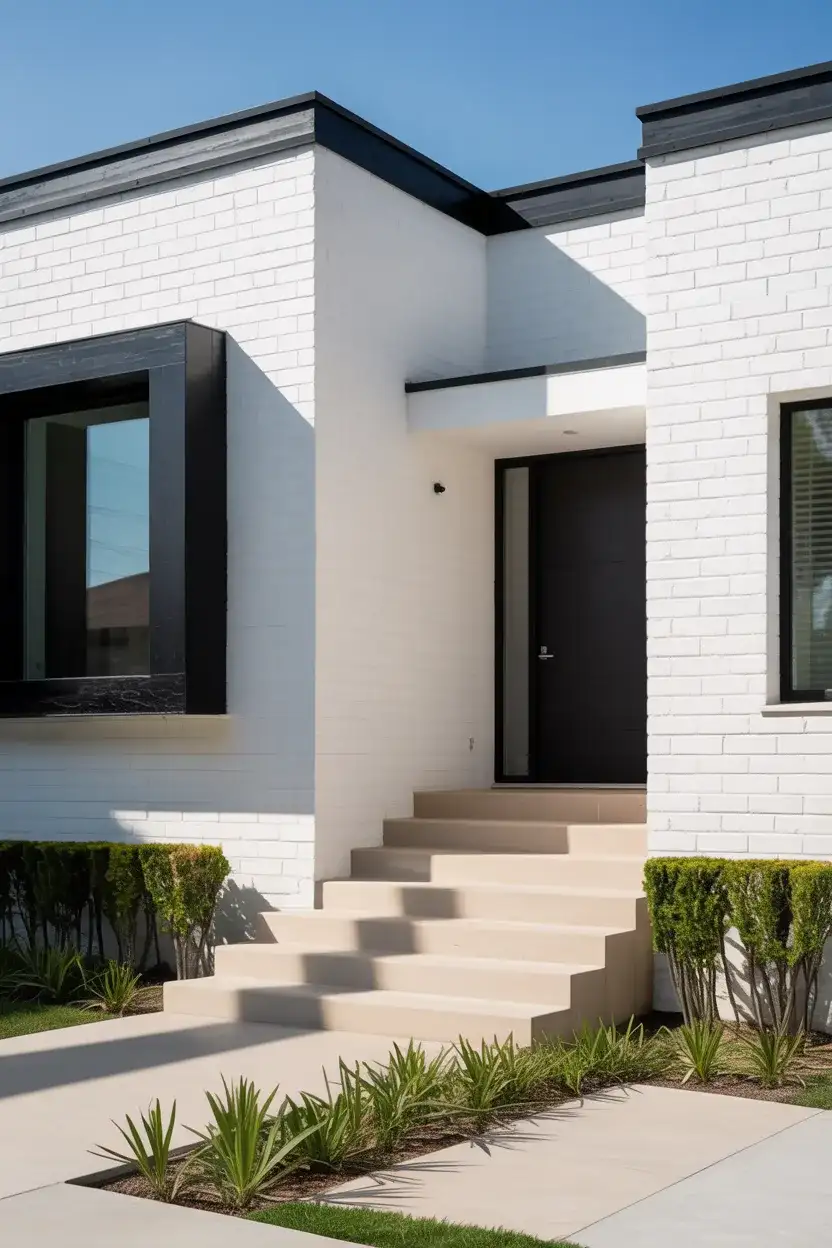 Crisp White with Black Trim for Contrast 1