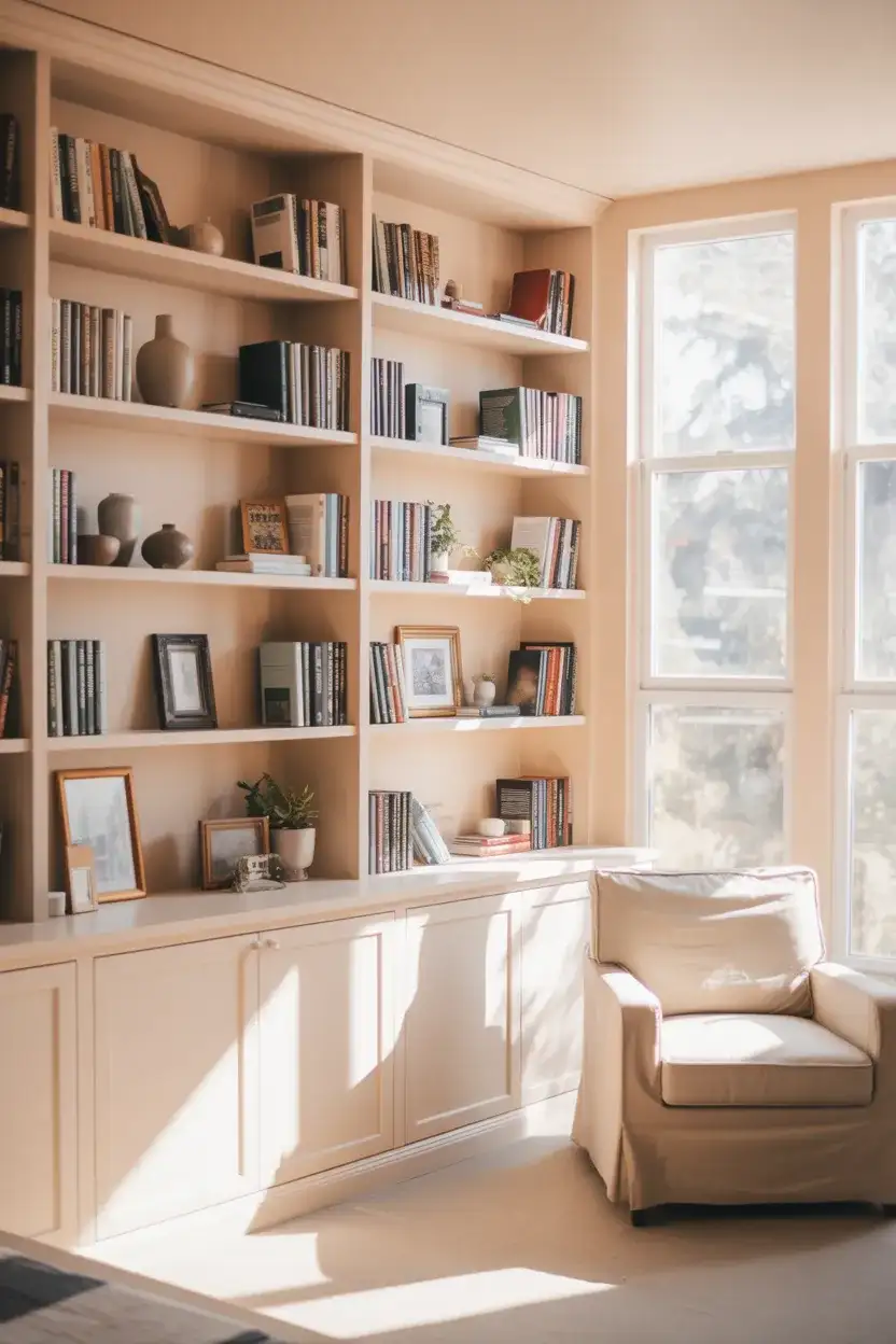 DIY Built-In Bookshelf Wall 2
