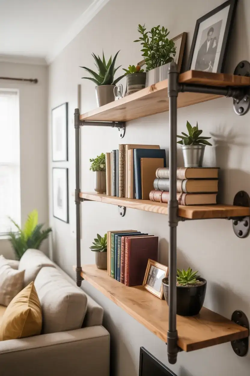 DIY Pipe and Wood Shelves 1