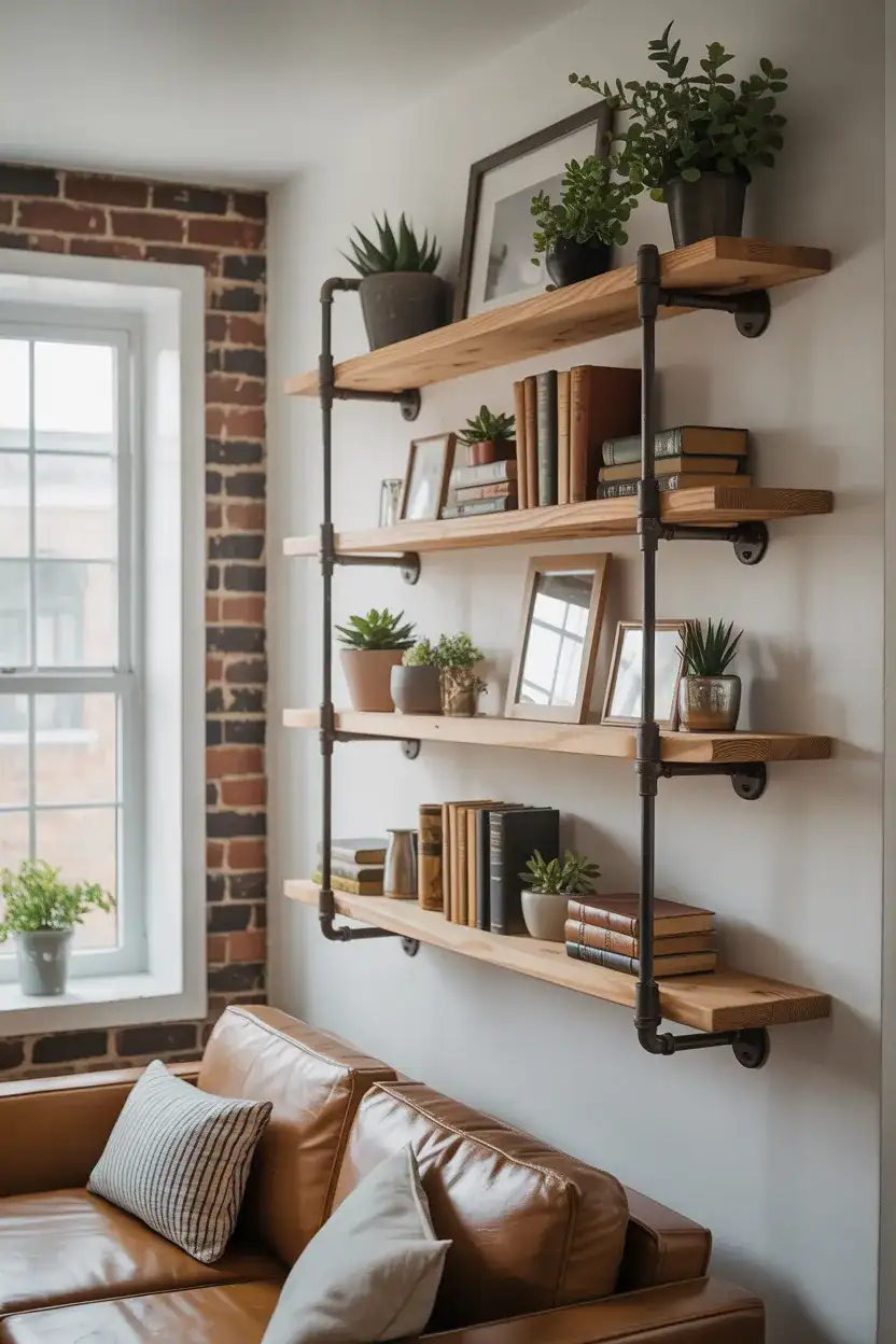 DIY Pipe and Wood Shelves 2