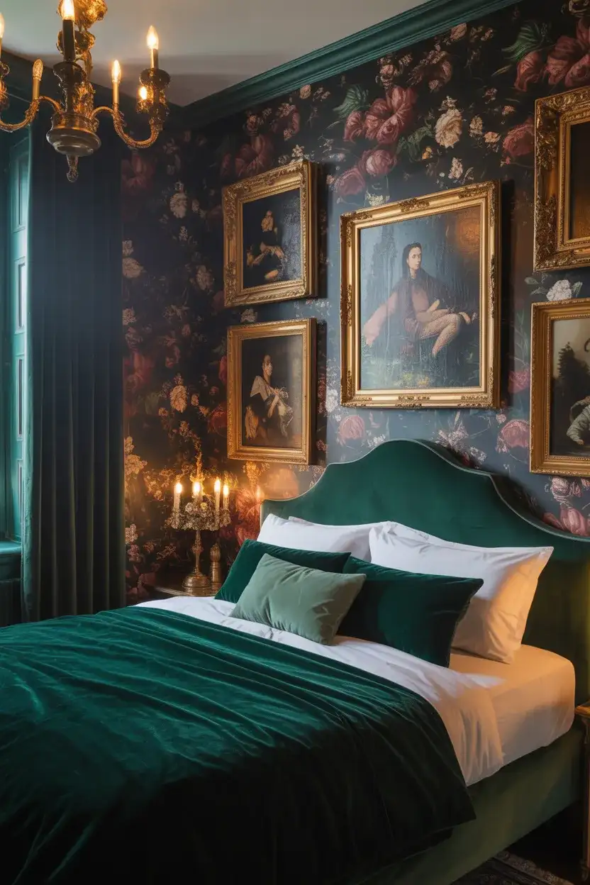 Dark Aesthetic Bedroom with Moody Maximalism 2