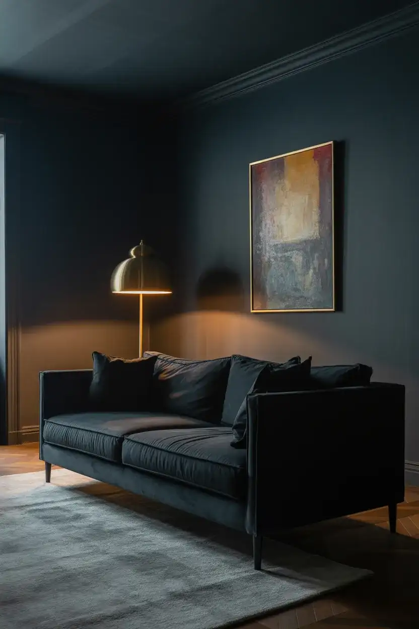 Dark Grey Moody Statement Living Room 1