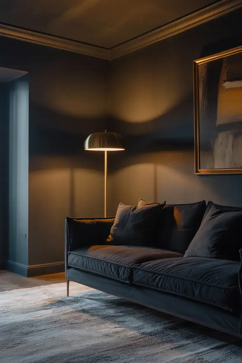 Dark Grey Moody Statement Living Room 2