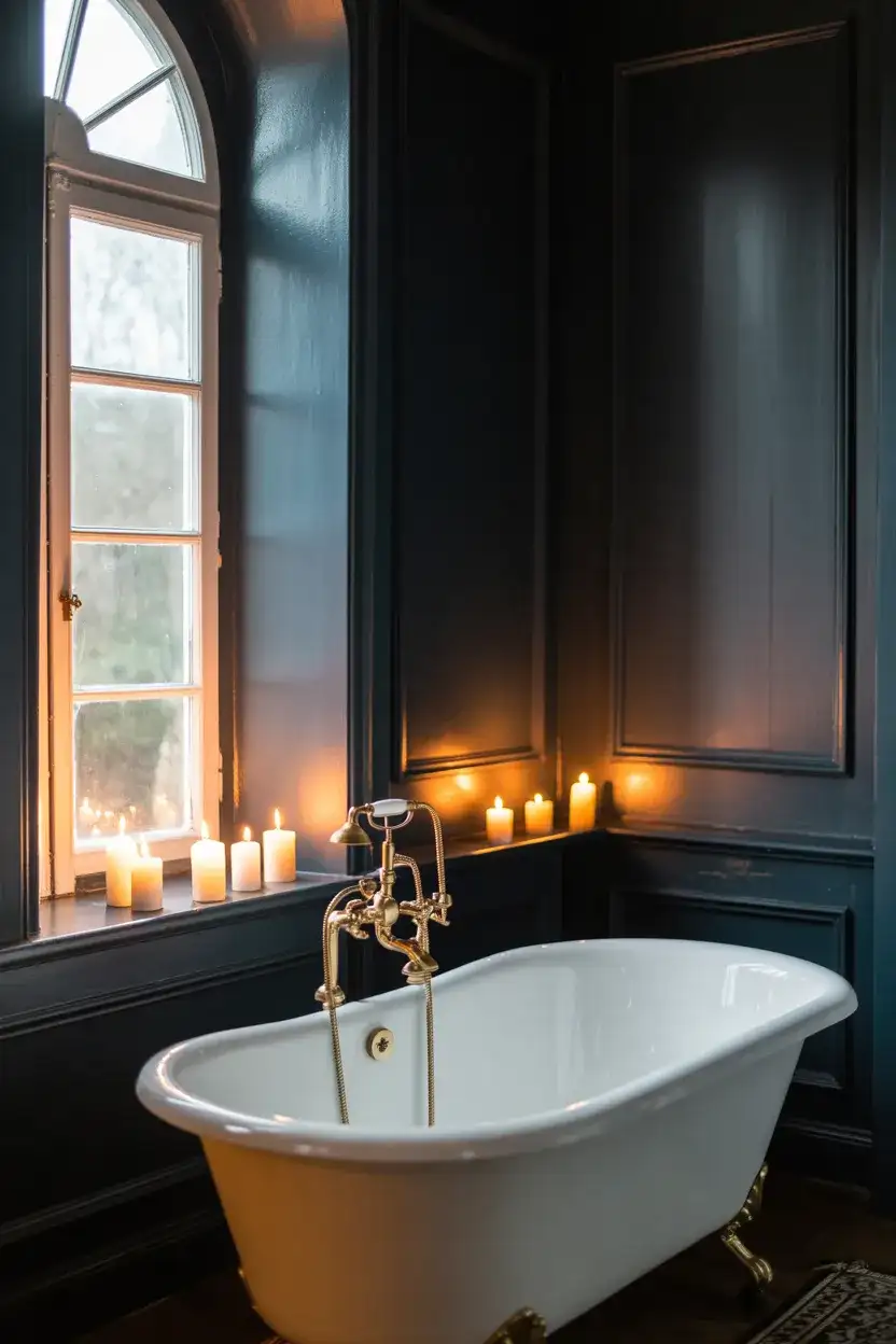 Dark Moody Bathroom Retreat 1