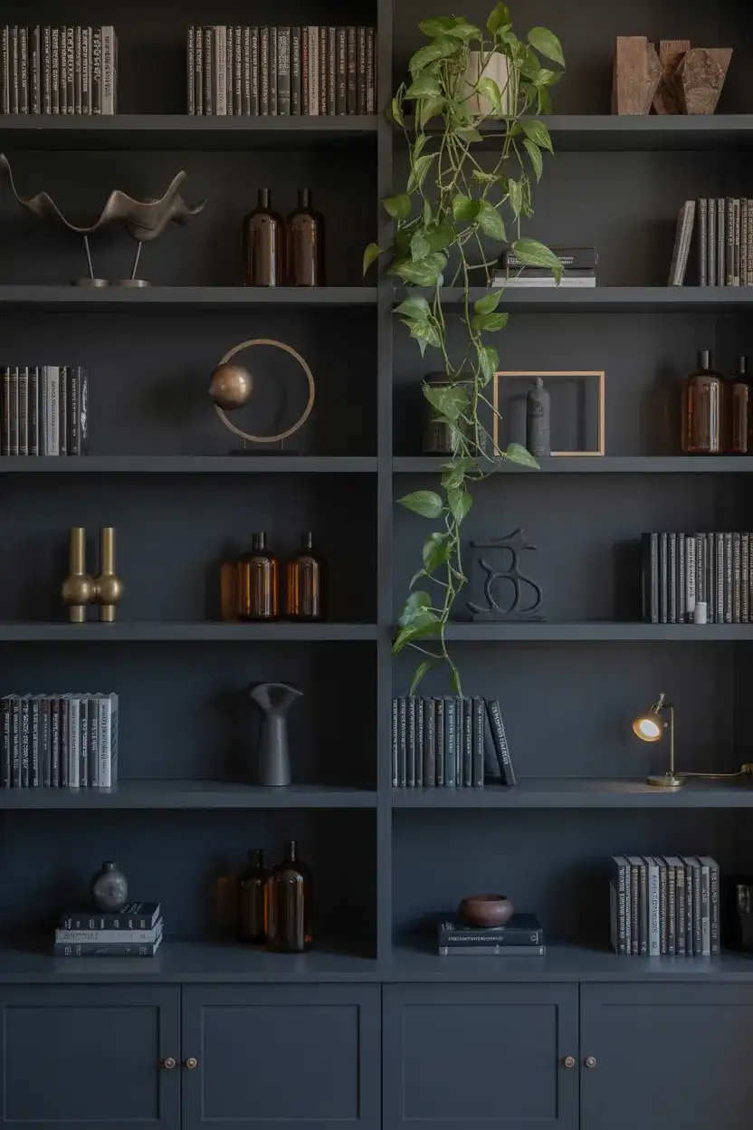 Dark and Moody Shelf Styling 2