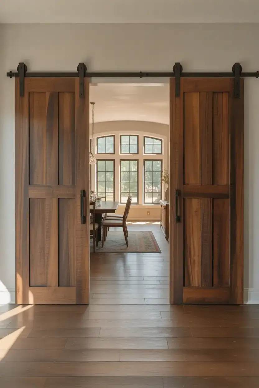 Double Barn Door for a Wide Hallway Entrance 2