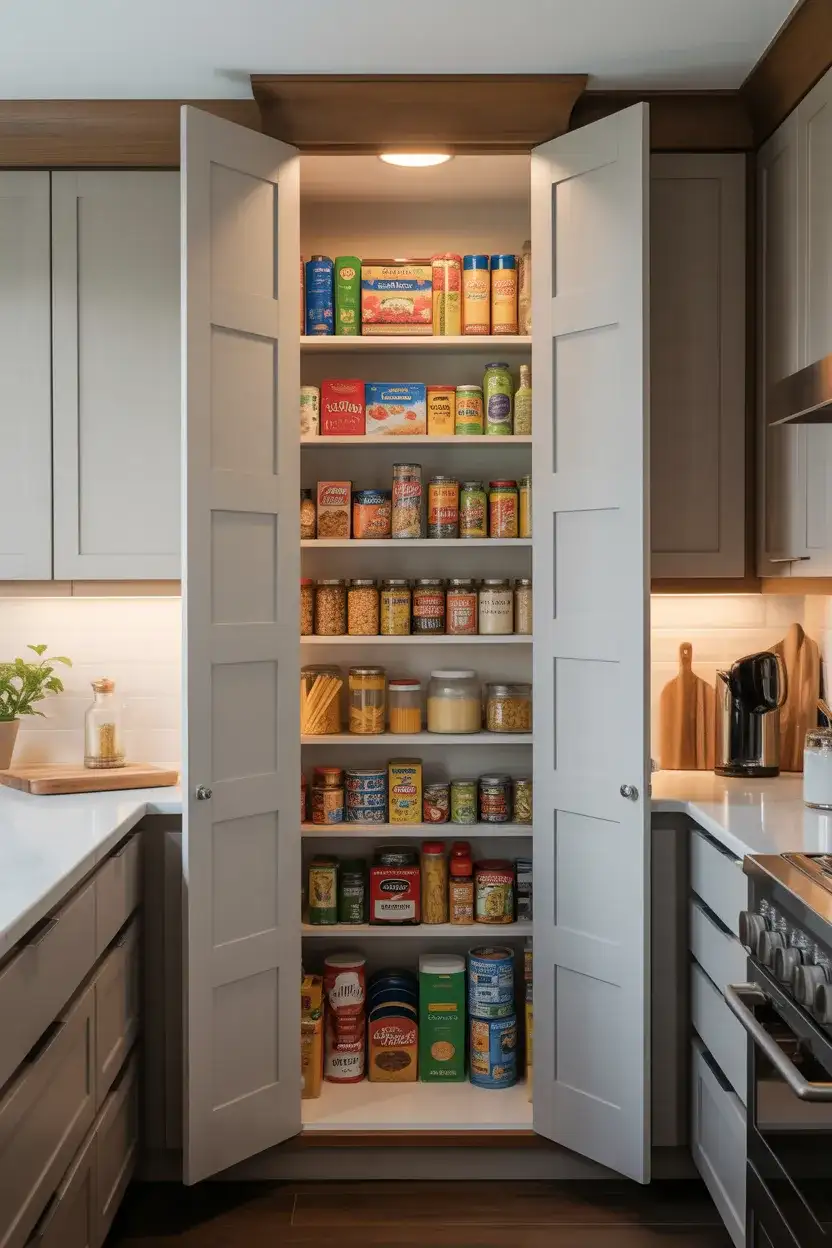 Double-Door Corner Pantry for Large Families 1