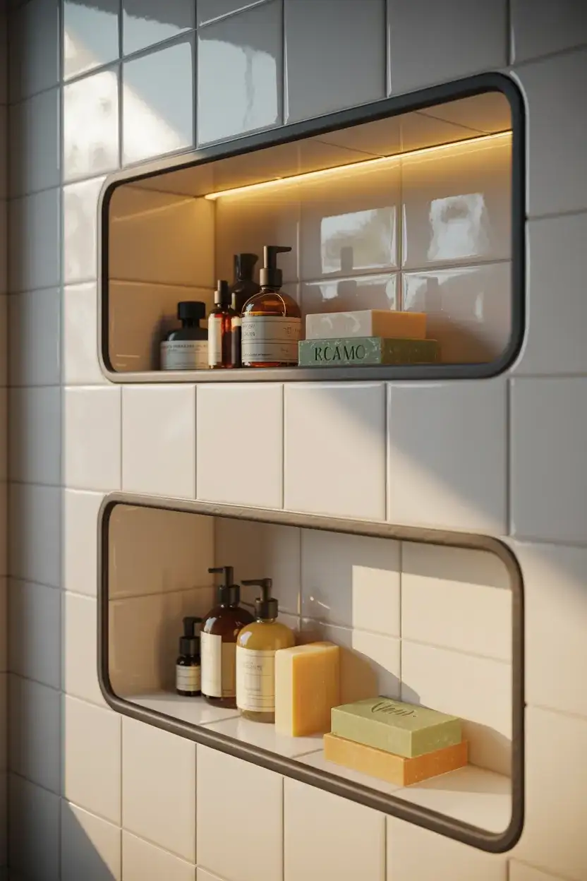 Double Shampoo Niche with LED Strip 2