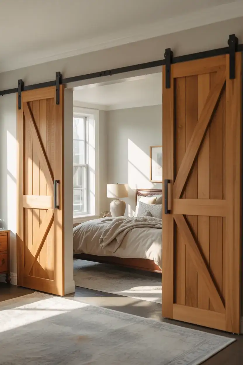 Double Sliding Barn Door for an Open Master Suite 1