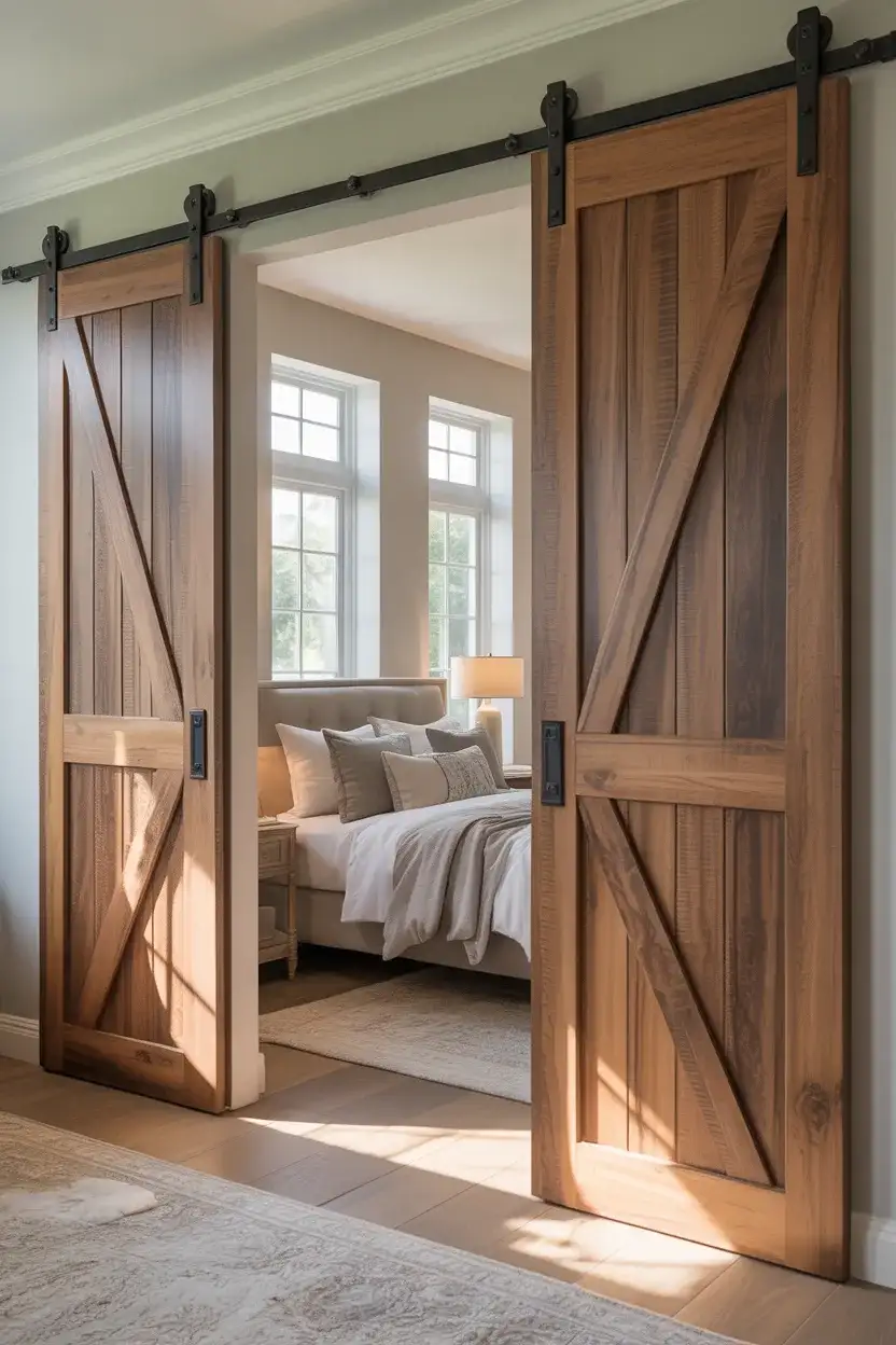 Double Sliding Barn Door for an Open Master Suite 2
