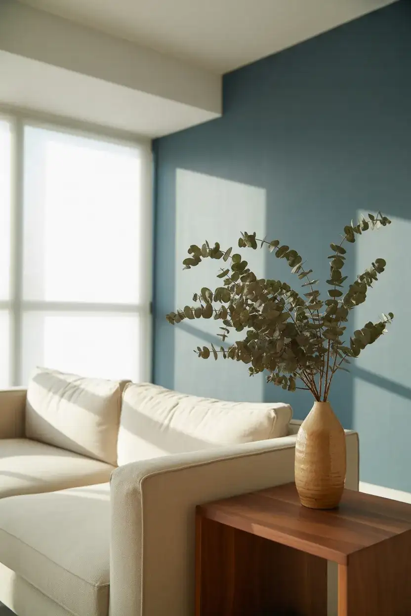 Dusty Blue Accent Wall 1