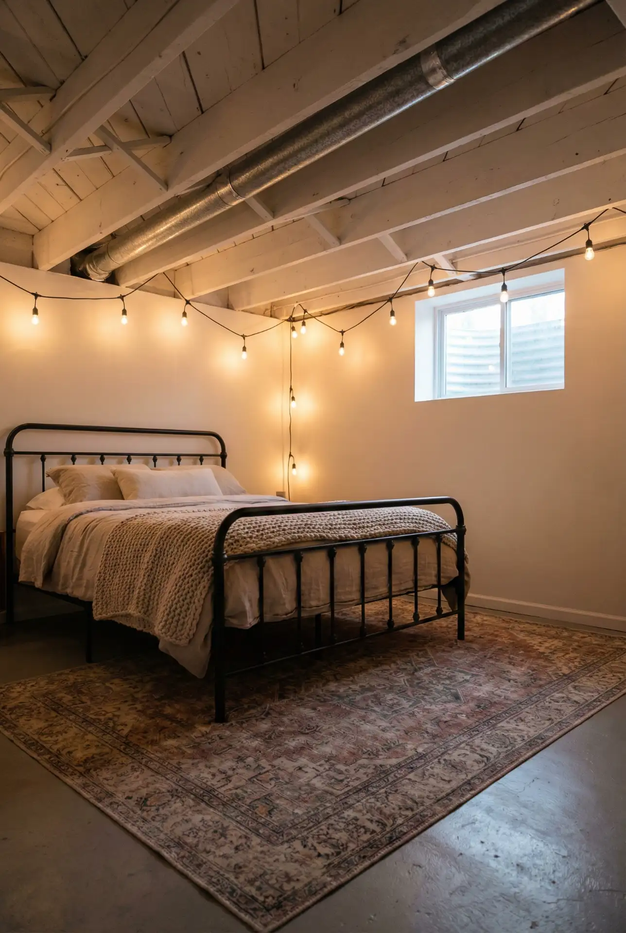 Exposed Beam Ceiling In An Unfinished Layout 1