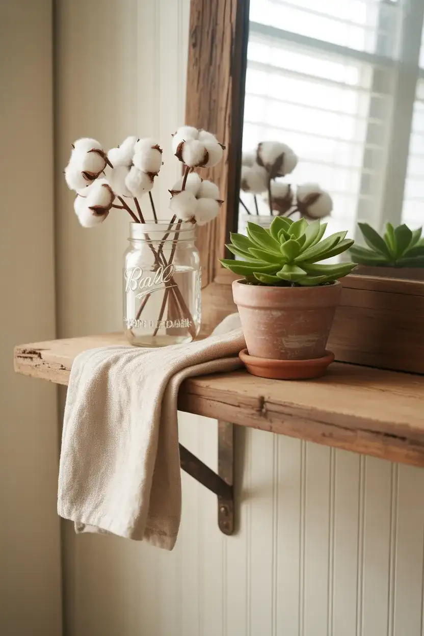 Farmhouse Bathroom Shelf with Rustic Charm 2