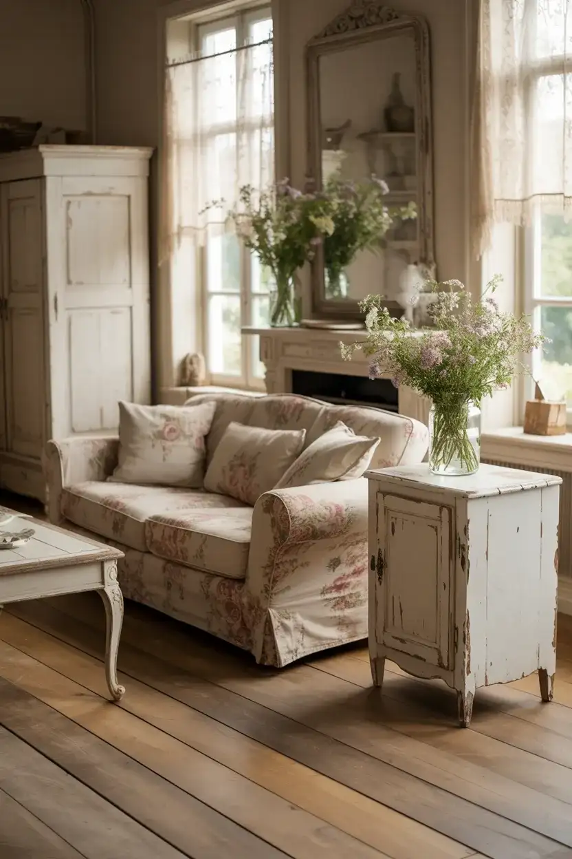 Farmhouse Style Shabby Chic Living Room 1