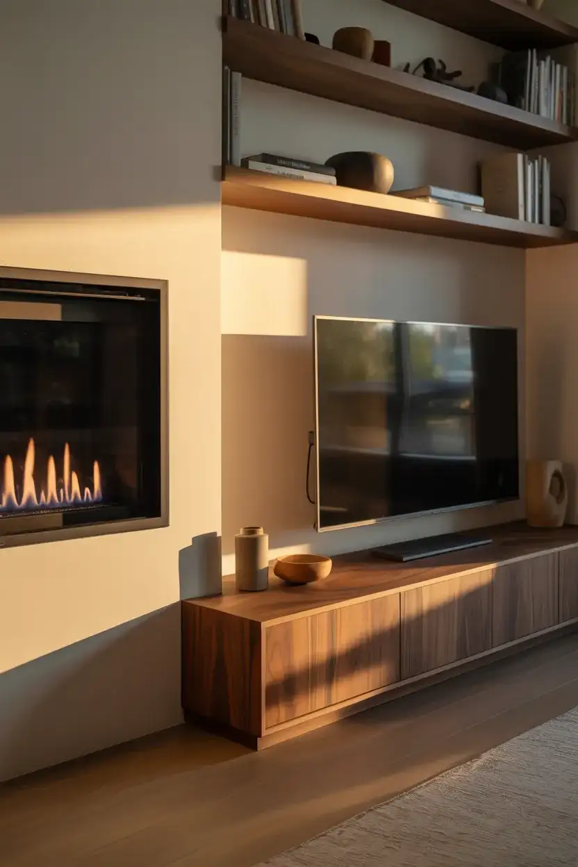 Fireplace and Console Combination Wall 1