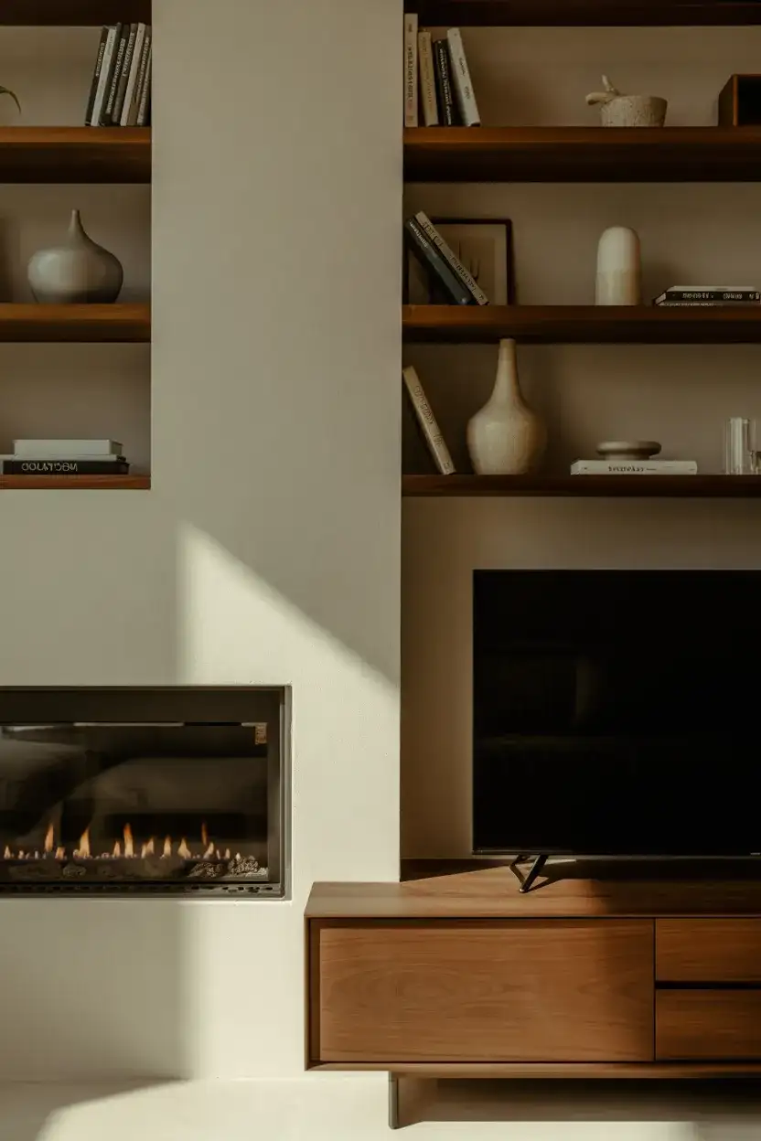 Fireplace and Console Combination Wall 2