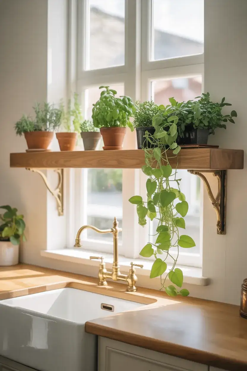 Floating Plant Shelf Across the Window 1