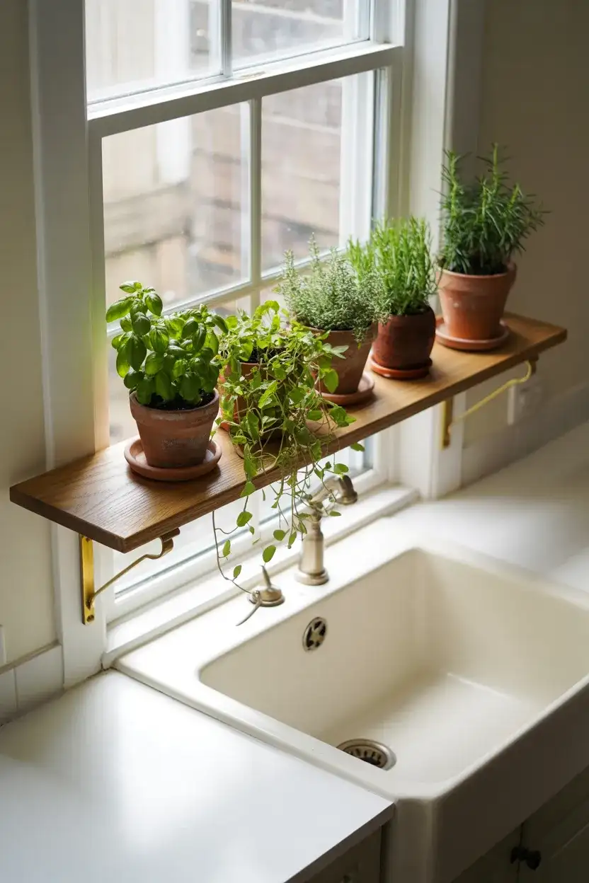 Floating Plant Shelf Across the Window 2