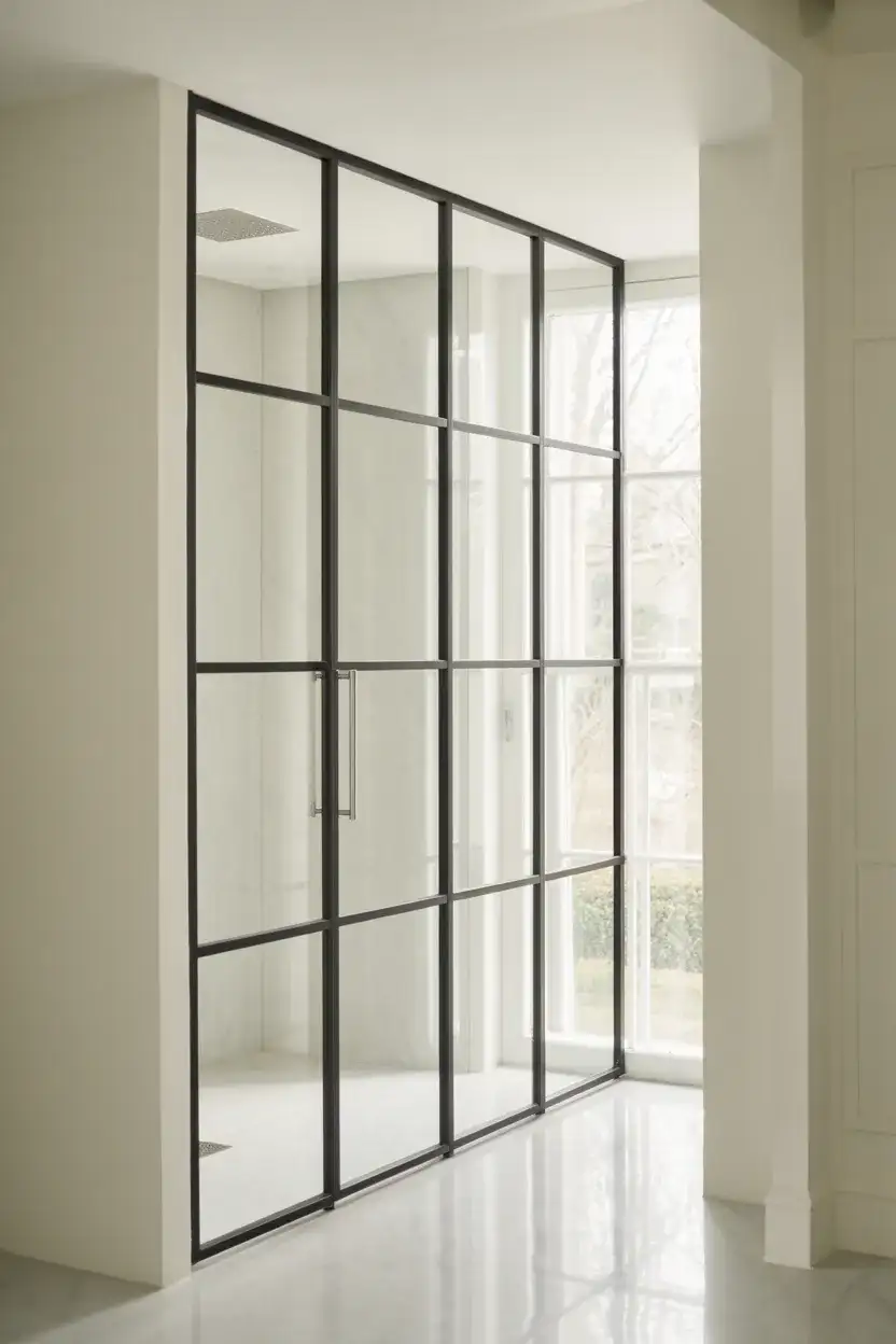 Floor-to-Ceiling Black Frame Door 2