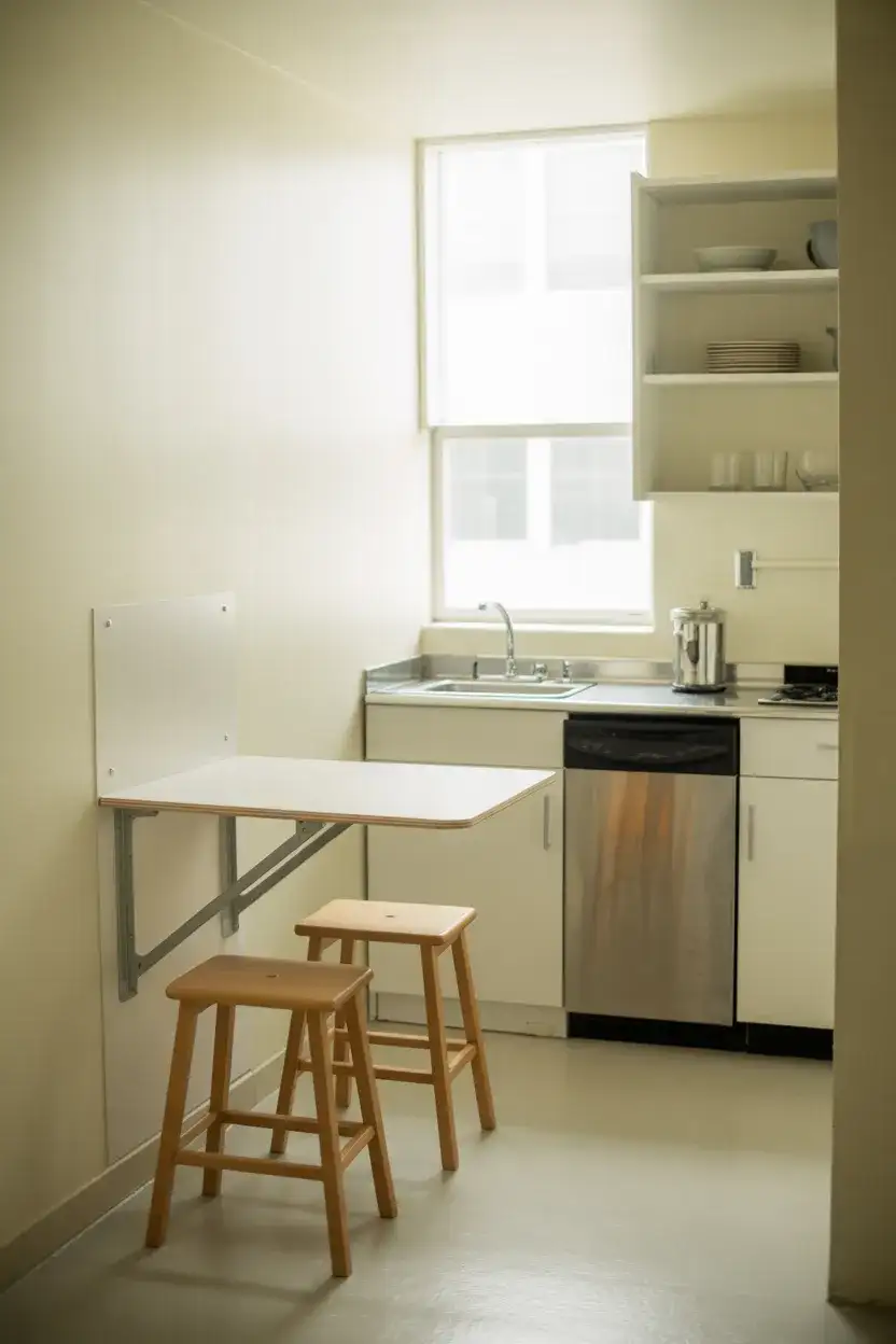 Fold-Down Wall Table for Dining 2