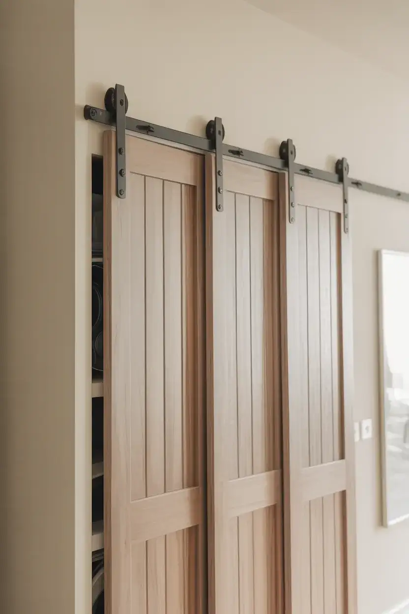 Foldable Barn Door for a Small Room or Nook 2