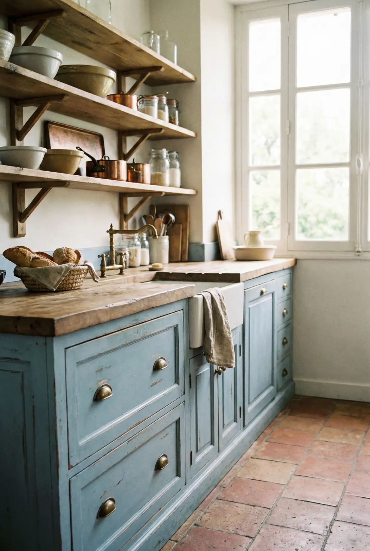 French Country Blue with Distressed Finish 1