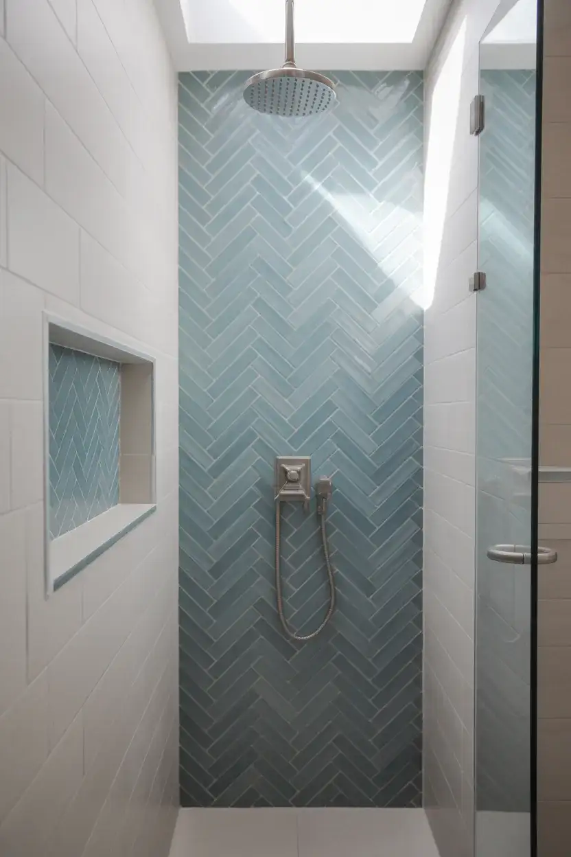 Herringbone Tile Feature Wall 1