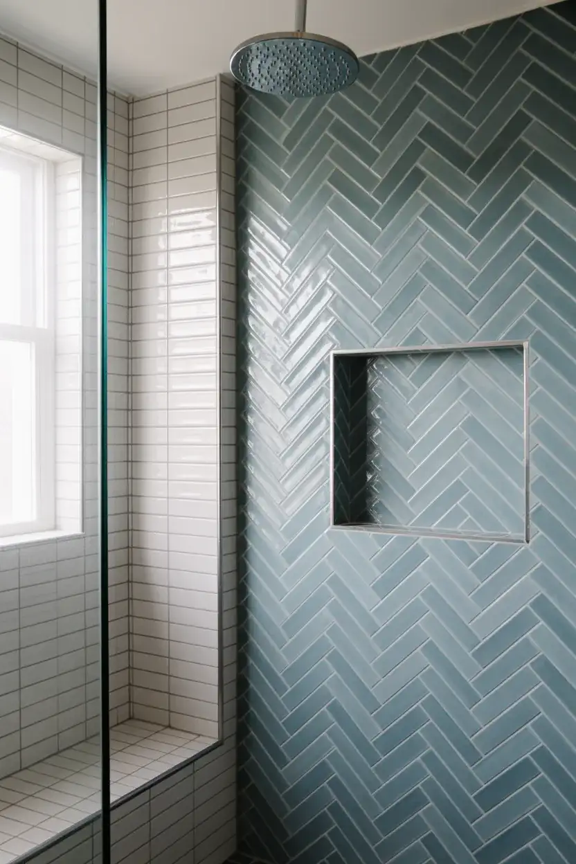 Herringbone Tile Feature Wall 2