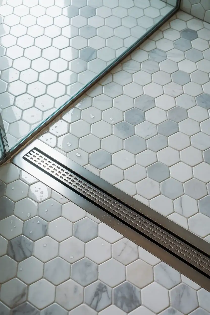Hexagon Marble Floor Mosaic 1